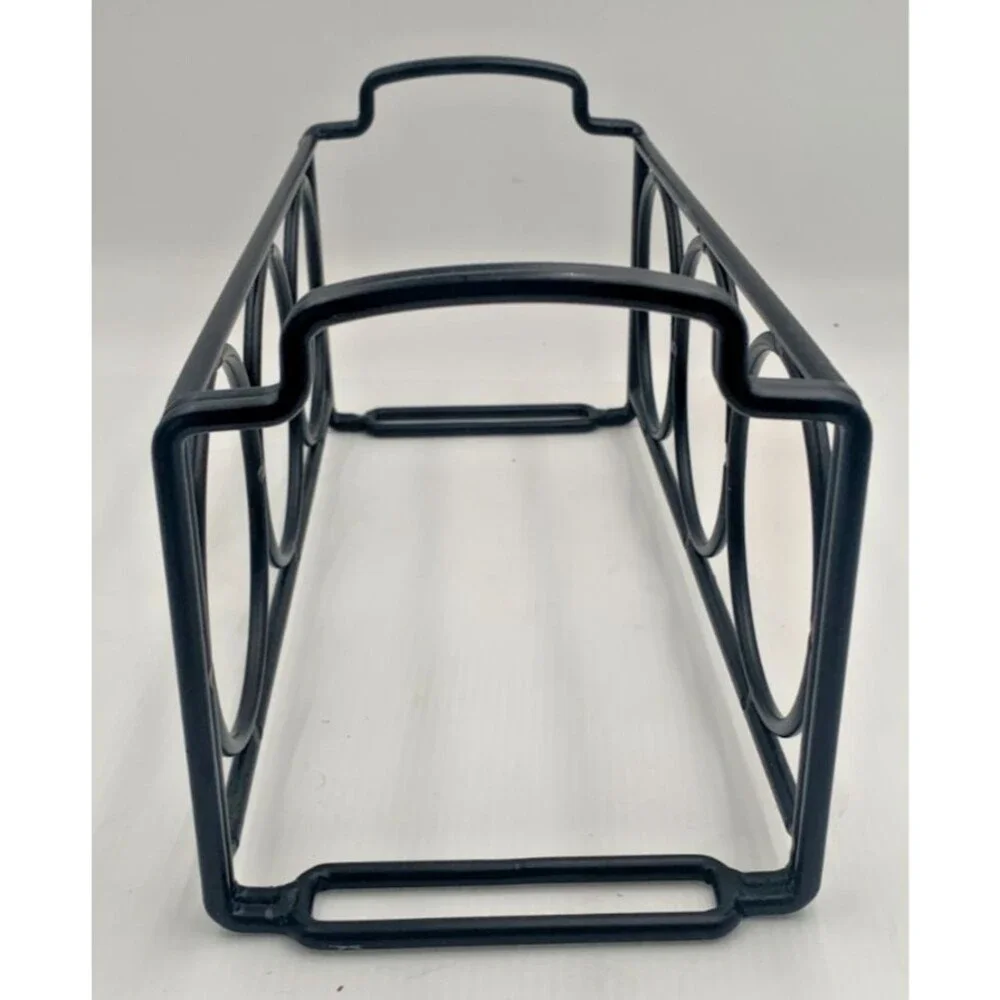 Modern Black Metal 3-Bottle Wine Rack Tabletop Horizontal Bottle Holder Barware